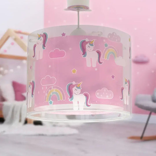 Ango Unicorns Μονόφωτο Παιδικό Φωτιστικό Κρεμαστό 15W με Υποδοχή E27 Ροζ