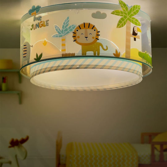 Ango My Little Jungle Single-Light Kids Ceiling Light Mount Ceiling Light 15W with E27 Base Turquoise
