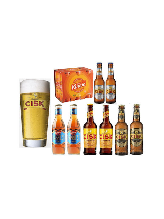 Ποτηρι Μπιρας Cisk 400 Ml 2x Cisk Excel 330m 2x Cisk Export 330ml 6x Kinnie 330ml .2x Kinnie Spritz