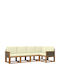 Corner Outdoor Sofa Plastic with Cushions 243x124.5x73cm