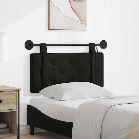 vidaXL Leather Headboard Cushion Black 100x55cm