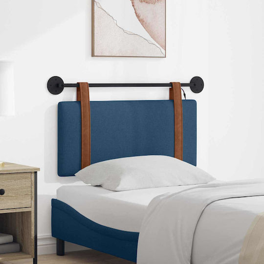 vidaXL Blue Leather Bed Headboard Cushion 100x55cm