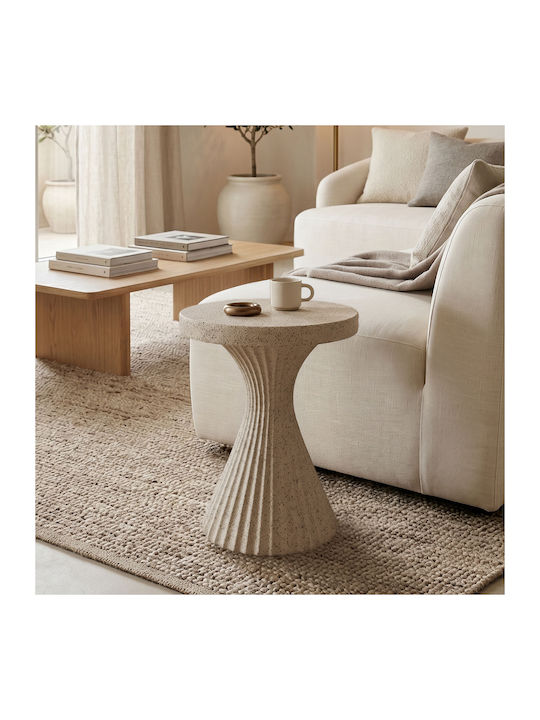 Round Side Table Nome Ecru W38xL38xH46.5cm