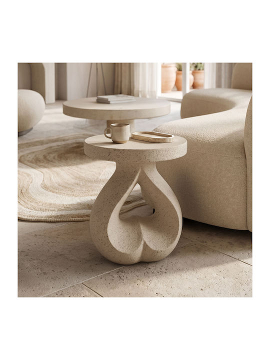 Round Side Table Belena Ecru W38.5xL38.5xH45.5cm
