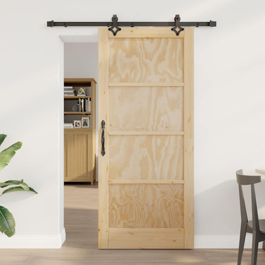 Sliding Door Orkdal Natural 86 x 198.5 cm Solid Pine Wood 3445546 Brown
