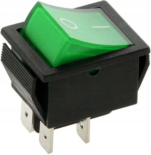 292022 Превключвател On-off 20a-12v Mk621 Зелен Комплект 5 Броя