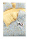 SteweHome Cotton Duvet Cover Set 220x240cm Double With 2 Pillowcases Yellow