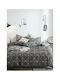 SteweHome Cotton Duvet Cover Set 200x220cm Double With 2 Pillowcases Gray