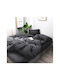 SteweHome Cotton Duvet Cover Set 200x220cm Double With 2 Pillowcases Black