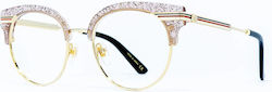 Gucci Дамска Метална Рамка За Очилa Сребриста GG0285O 003