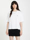 Stone Blanks Up Women's Blouse Cotton Short Sleeve White