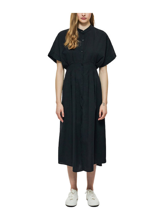 Dirty Laundry Sommer Midi Hemdkleid Schwarz