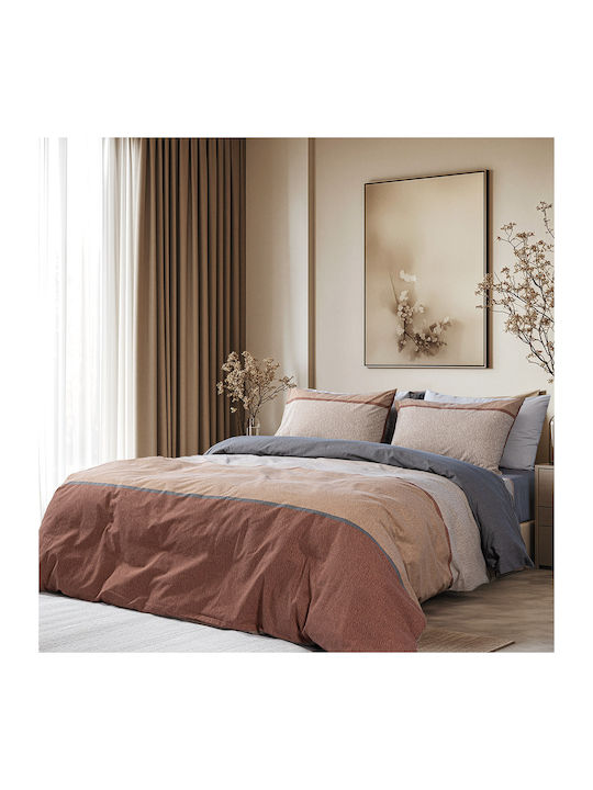 Beauty Home 12565 Single Bed Sheets Set With Rubber Hugger 110x200+30cm Brown 3 Pieces 12565SEMOL
