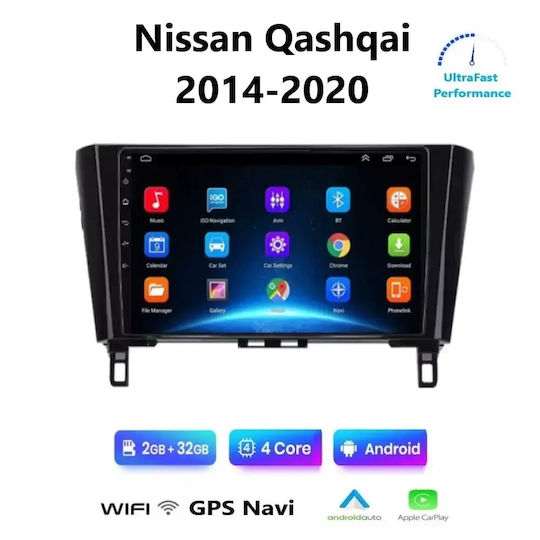 Автомобилна Аудио Система за Nissan Qashqai 2014-2020 (Bluetooth/USB/WiFi/GPS/Apple CarPlay/Android Auto) с 10" Тъчскрийн
