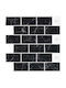vidaXL Wandsticker Subway 50 Stück Schwarz Marmor 30 x 30 cm