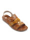 Women's Flat Sandals Brown/Yellow