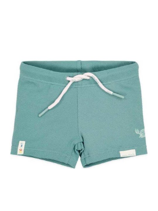 Little Dutch Kids Swim Shorts with Hat Ocean Green