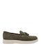 Suede Men's Loafers in Green Colour