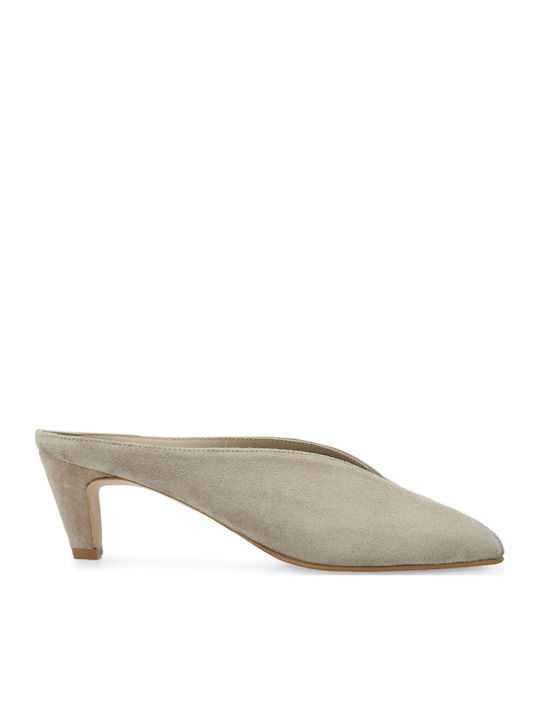 Tsakiris Mallas Suede Mules Μπεζ