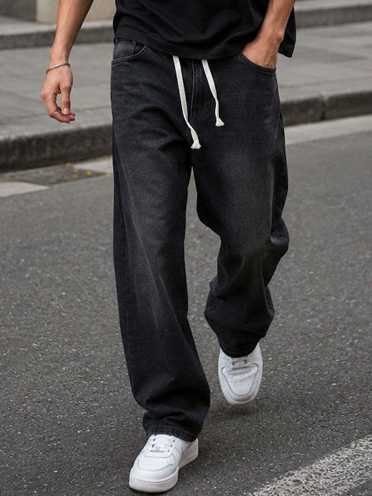 GUF Men's Baggy Black Jeans Pants