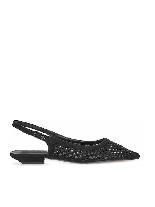 Suede Heels with Low Heel Black