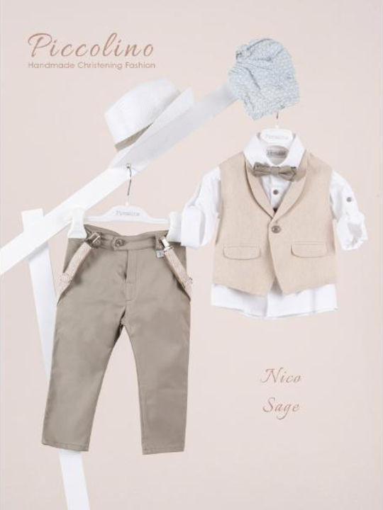 Piccolino Baptism Suit for Boys Nico Nico Green AG26S96 SAGE