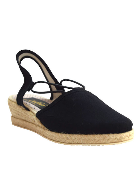 Yfasmátines Damen Espadrilles in Schwarz Farbe K-400-ΒLACK