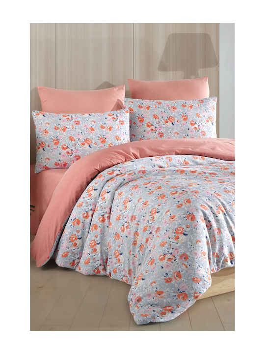 SteweHome Bed Sheet Set With 1 Pillowcase King Size With Rubber Hugger 200x220cm Pink 4 Pieces