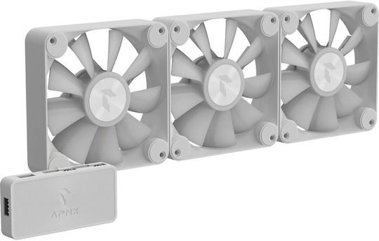 APNX FP1-120-3 Вентилатор за кутия с RGB Осветление Бял