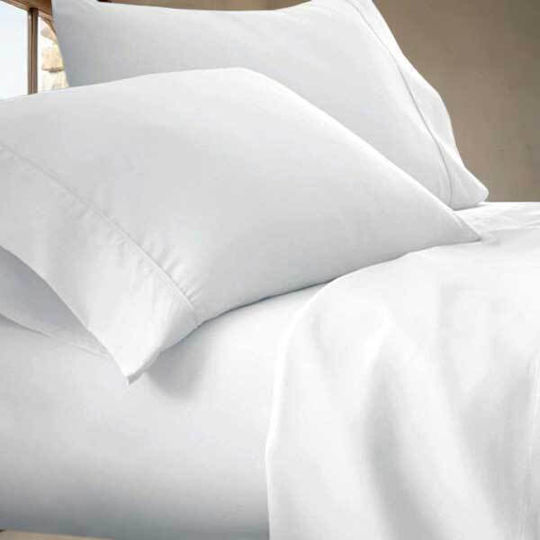 SpitiBazaar Σετ Σεντόνια Μονά 160x260εκ. Λευκό (3τμχ)