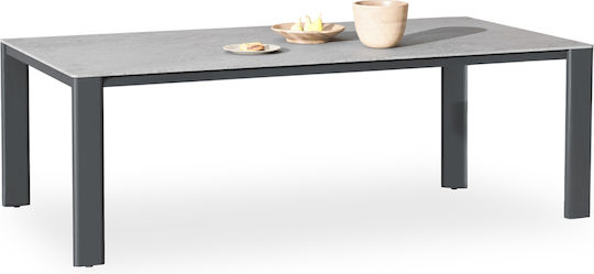Punder Dining Table with Stone Surface Gray 220x100x75cm