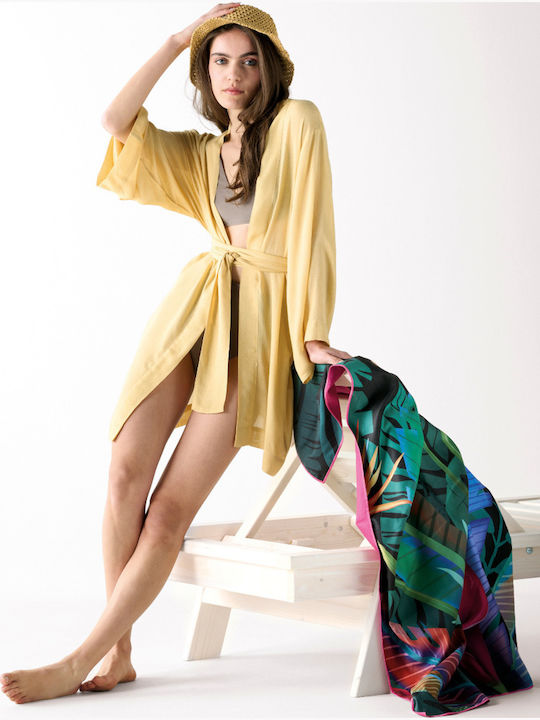 Kentia Sundress Γυναικείο Μακρύ Φόρεμα Παραλίας Yellow