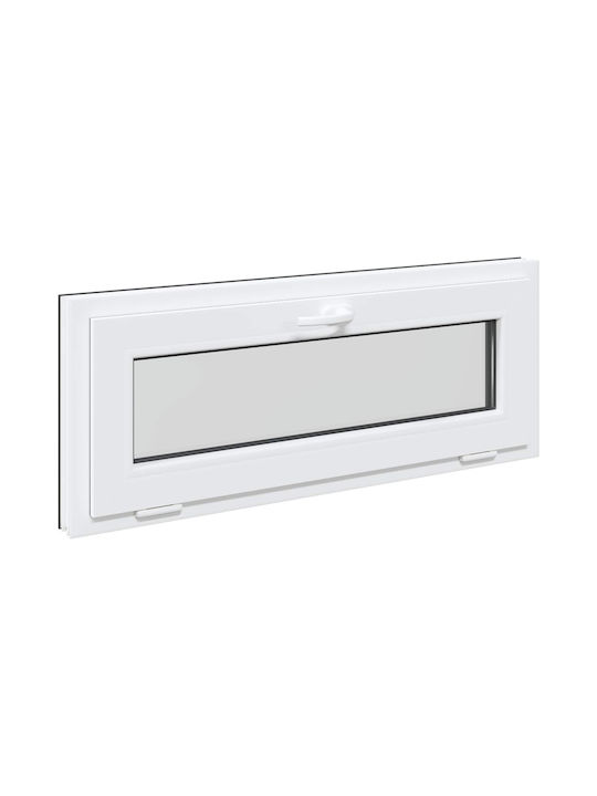 vidaXL Hinged PVC Window W110xH40cm