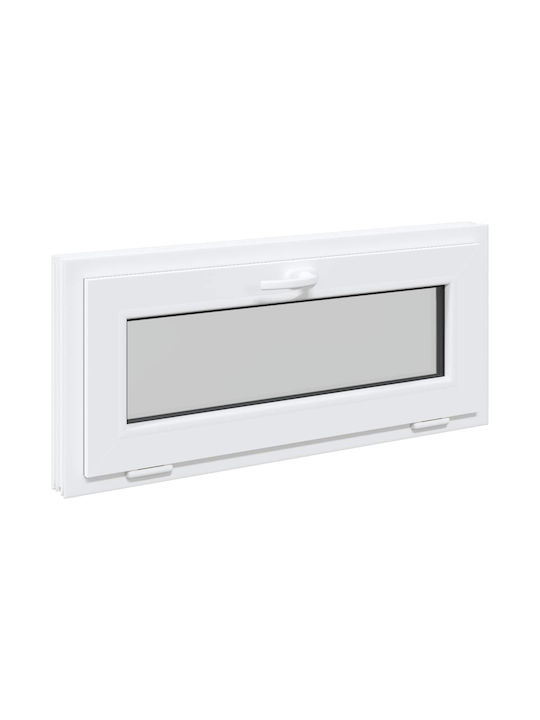 vidaXL Hinged PVC Window W90xH40cm