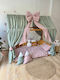 Velvet White Cradle Mosquito Net Made of Green Tulle