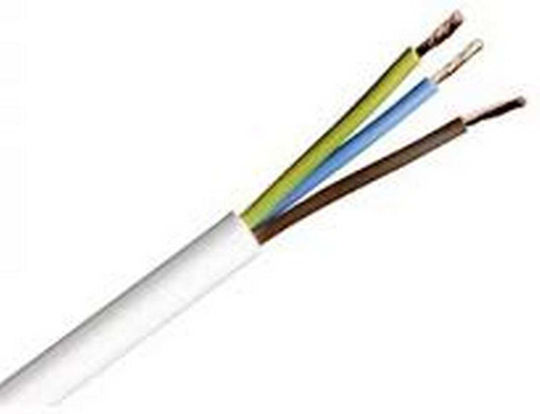 Flexibles Netzkabel Nylhy 3x0.75mm2 H03vv-f Weiß 100m