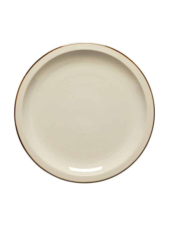 Costa Nova Shallow Ceramic Brown Serving Plate with Diameter 31cm
