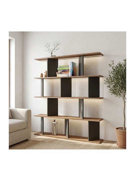 Βιβλιοθήκη Ratu Ανθρακί 120x24.6x141εκ.