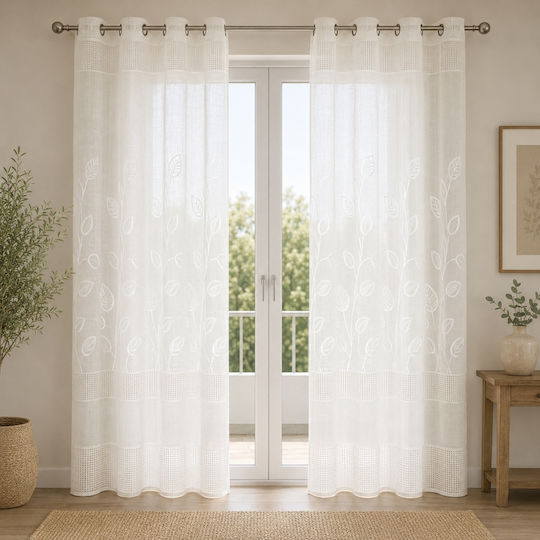 My Home Luxury Къртина с Копчета Бяла 270x270см