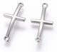 Stainless Steel Connector Cross Silver 30mm 4pcs