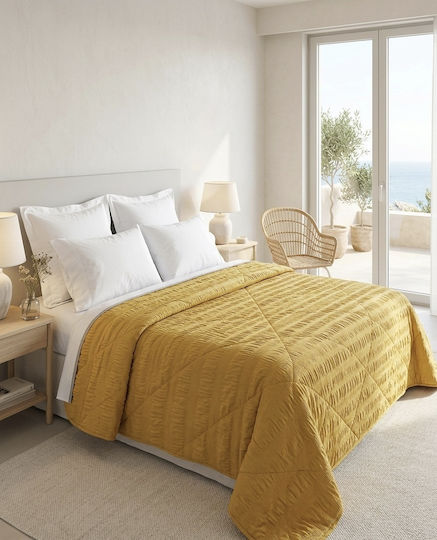 Super Double Yellow Coverlet 220x230cm Super Double Yellow Coverlet 220x230cm