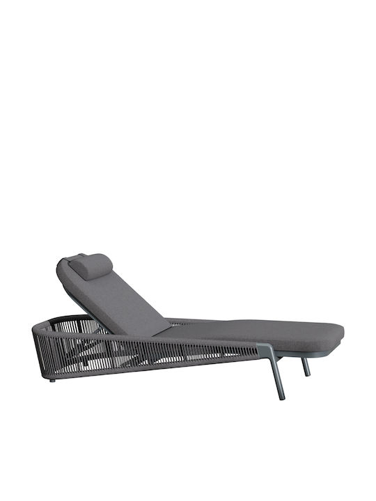 Aluminum Deckchair Olefin with Gray Pillow 75x210x92cm