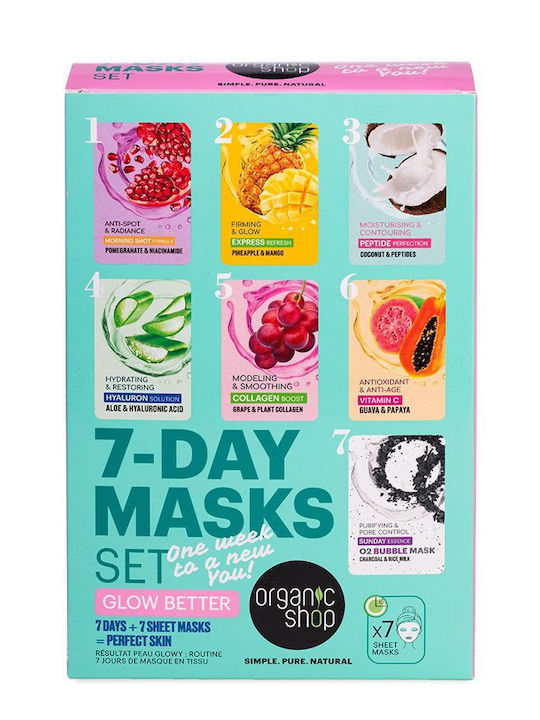 Natura Siberica Glow Better 7-Day Masks Skin Care Set for Anti-ageing Moisturizing & Brightening 7 Pieces