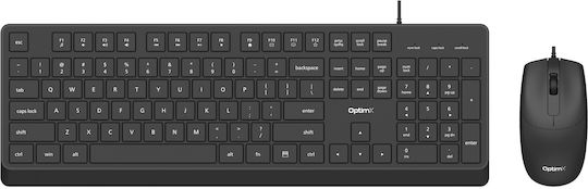 OptimX Pro KM500 Set Tastatură și Mouse Engleză SUA Gri