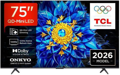 TCL Smart TV 75" 4K UHD QD-Mini LED P8L HDR (2026) 75P8L