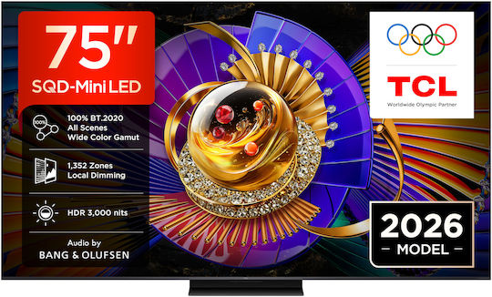 TCL Smart TV 75" 4K UHD SQD-Mini LED C7L HDR (2026) 75C7L