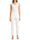 Women's High Rise Fabric Trousers in Regular Fit White