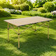 ForHome Metal Camping Table Folding 120x55x63cm Beige