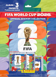 Panini FIFA World Cup 2026 Stickers Album + 3 Packs for Children 3+ Years 21 Pieces