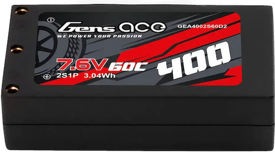 Gens Ace 2s1p Li-Po Battery 400mAh 60C XT60 for RC Vehicle